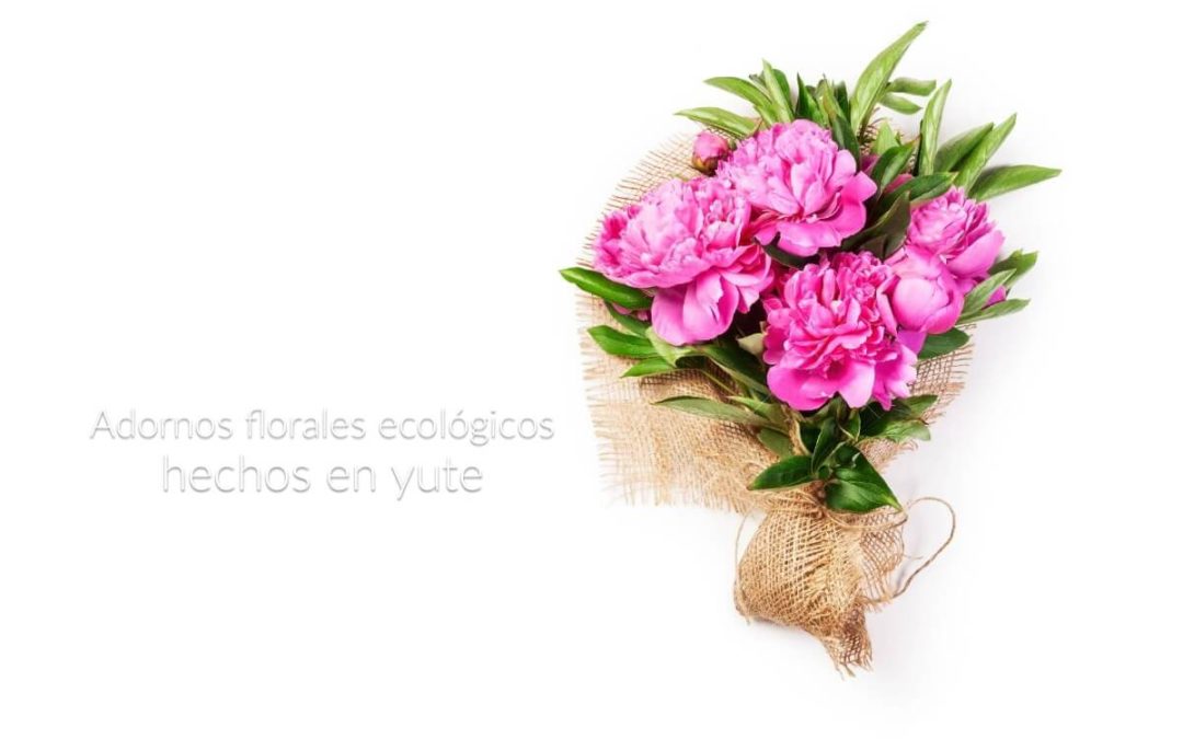 Adornos florales ecológicos hechos en yute